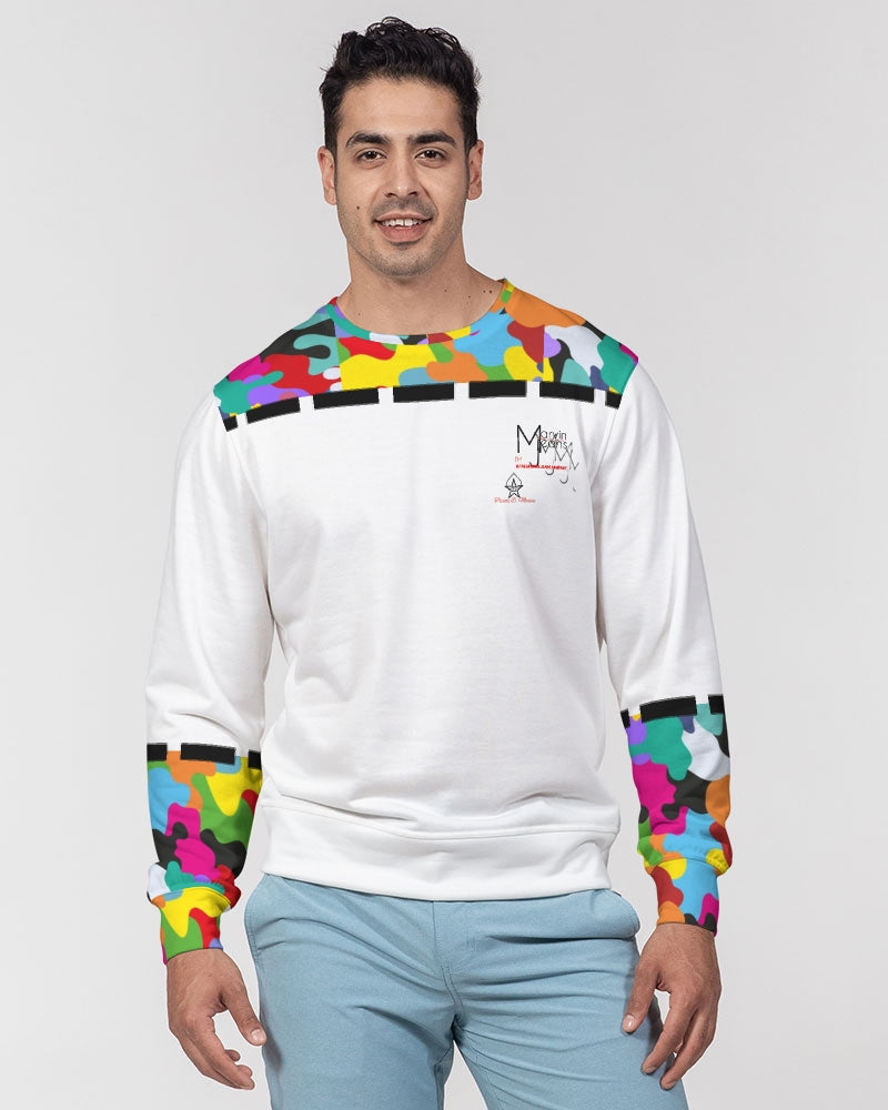 Crazy Combo BY MARVIN JEANS Men's Classic French Terry Crewneck Pullover