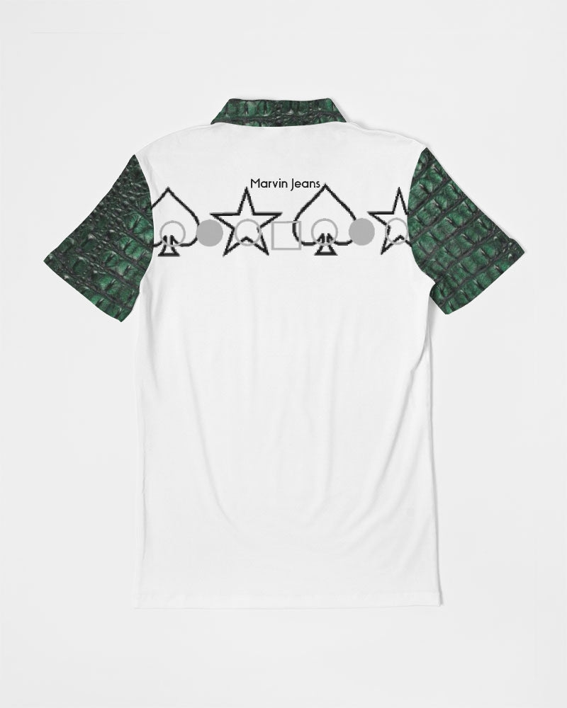 Gator green by Trinity D. Marvin Men's Slim Fit Short Sleeve Polo