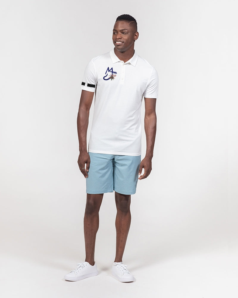 All white by Marvin Jeans and Trinity D Marvin Men's Slim Fit Short Sleeve Polo