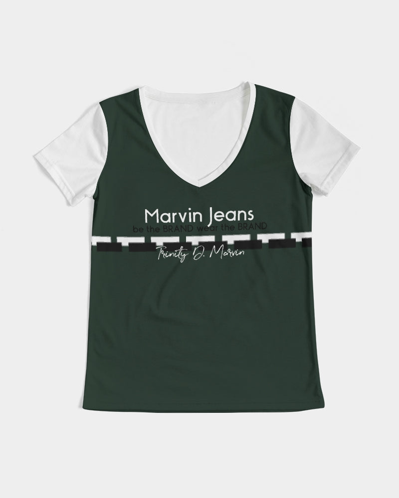 Dark green by Marvin Jeans and Trinity D Marvin Women's V-Neck Tee