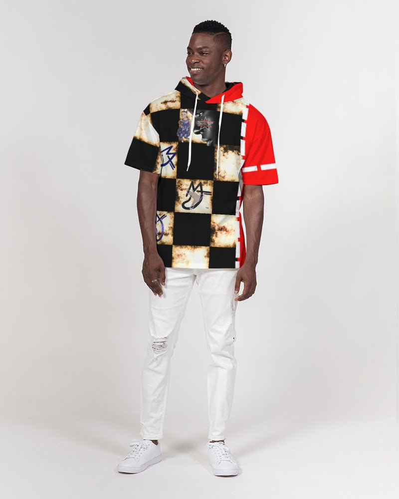 Bold gold red logo's by Marvin Jeans and Trinity D Marvin Men's Premium Heavyweight Short Sleeve Hoodie