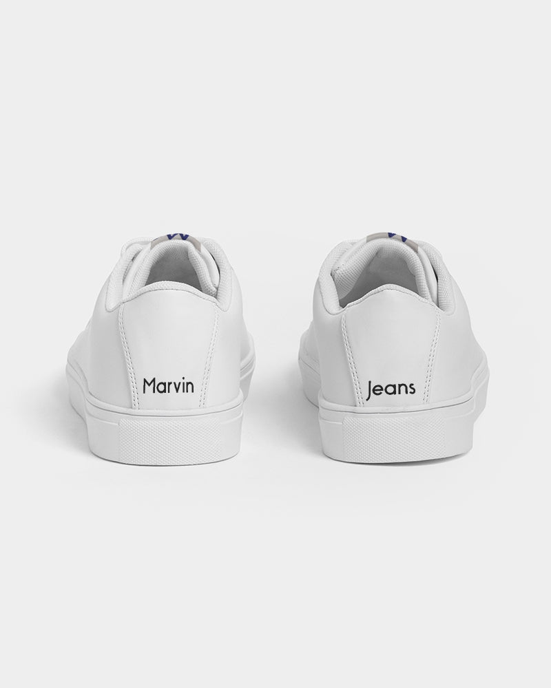 All white Men's Faux-Leather Sneaker