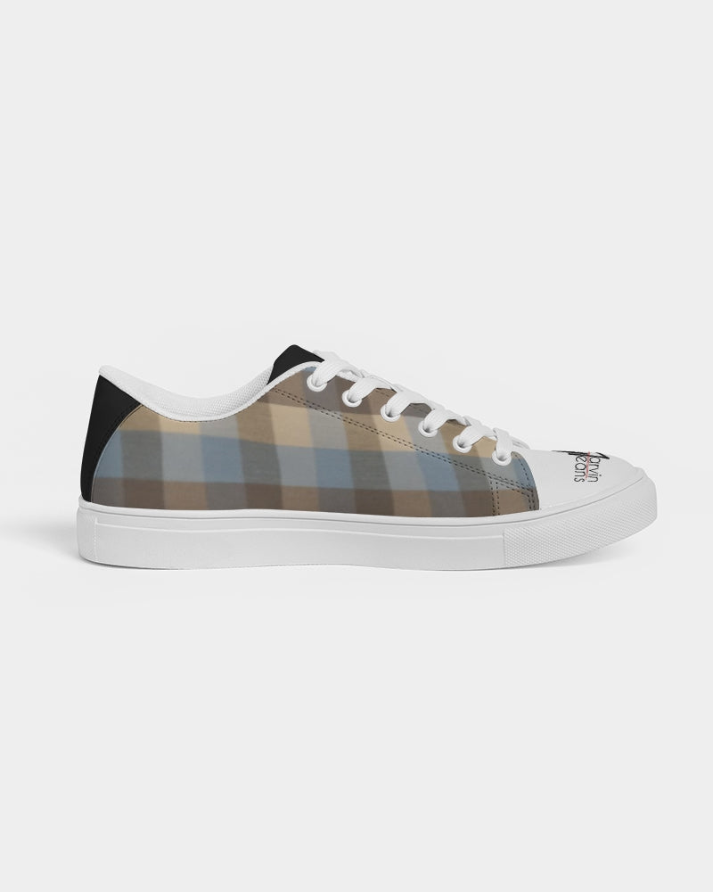 @plaids logo tip Men's Faux-Leather Sneaker