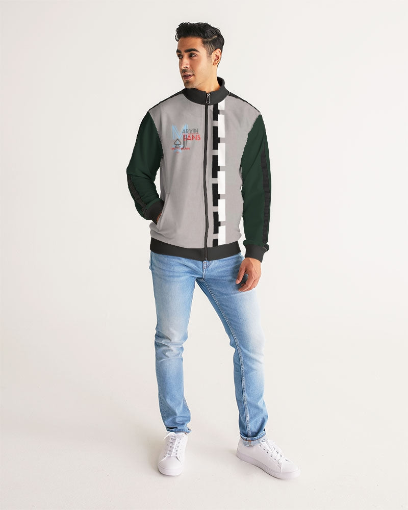 Above greatness light grey Men's Stripe-Sleeve Track Jacket