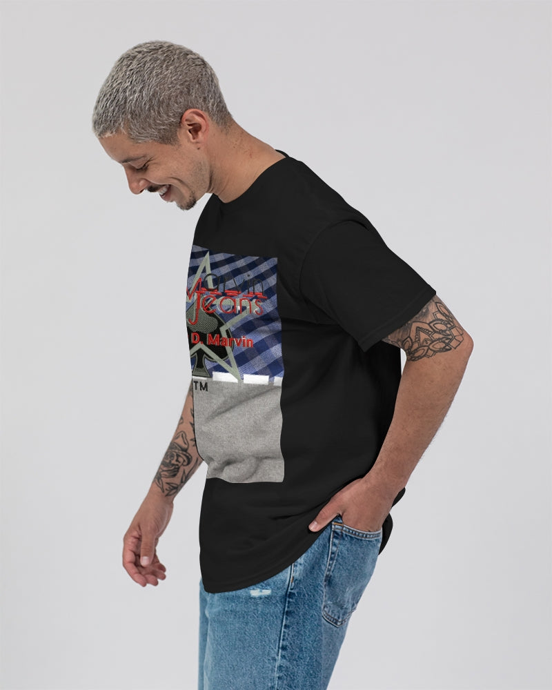 Blue strips cool grey by Marvin Jeans and Trinity D Marvin Unisex Ultra Cotton T-Shirt | Gildan