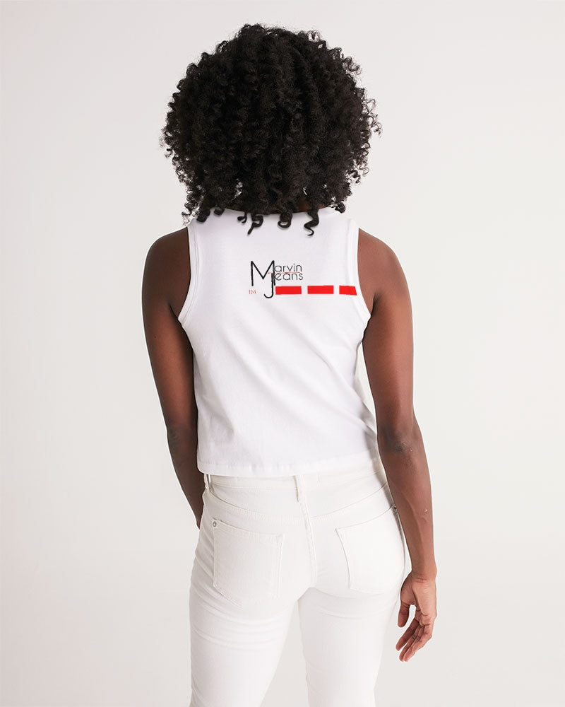 All white by Trinity D. Marvin Women's Cropped Tank