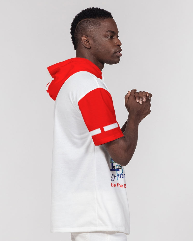 Logo's red by Marvin Jeans and Trinity D Marvin Men's Premium Heavyweight Short Sleeve Hoodie