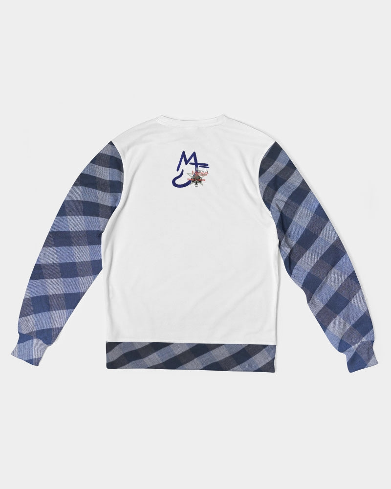 Blue stripes by Marvin Jeans and Trinity D Marvin Men's Classic French Terry Crewneck Pullover