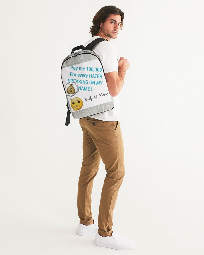 Gator white 100,000 by Trinity D Marvin Large Backpack
