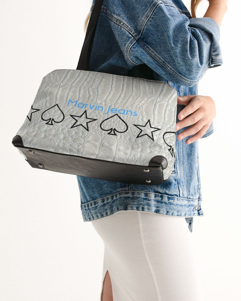 Gator white by Trinity D. Marvin Shoulder Bag