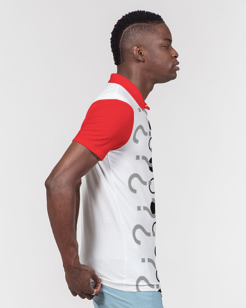 Woodgrain red BY MARVIN JEANS Men's Slim Fit Short Sleeve Polo