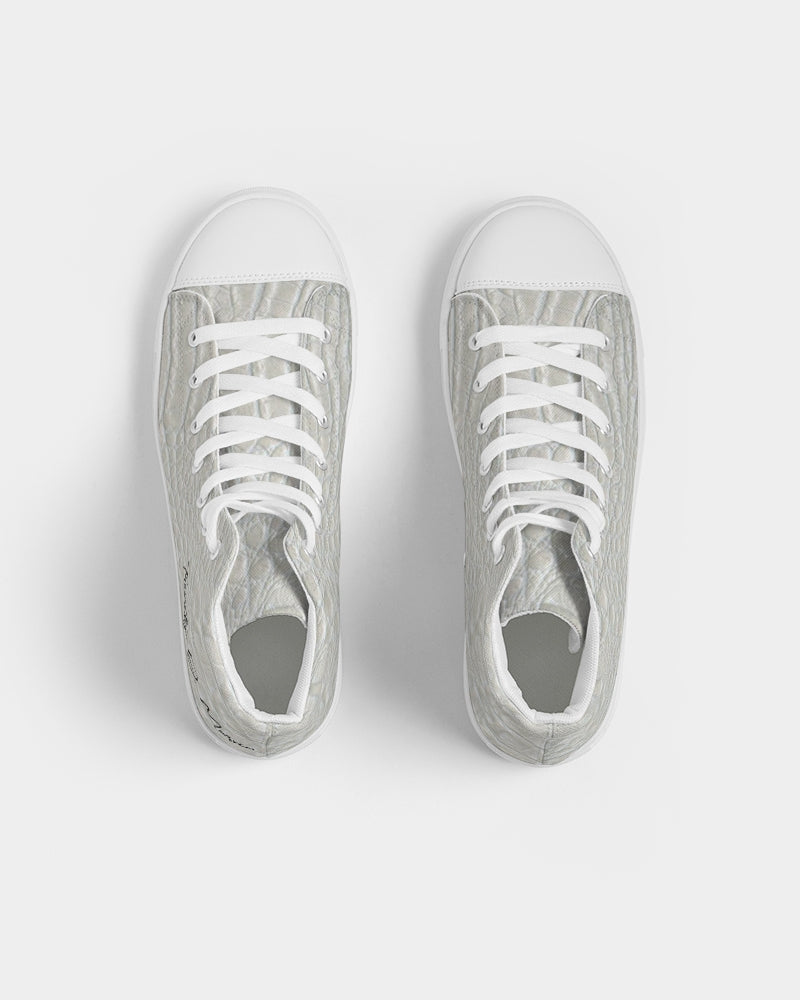 Gator white by Trinity D. Marvin Men's Hightop Canvas Shoe
