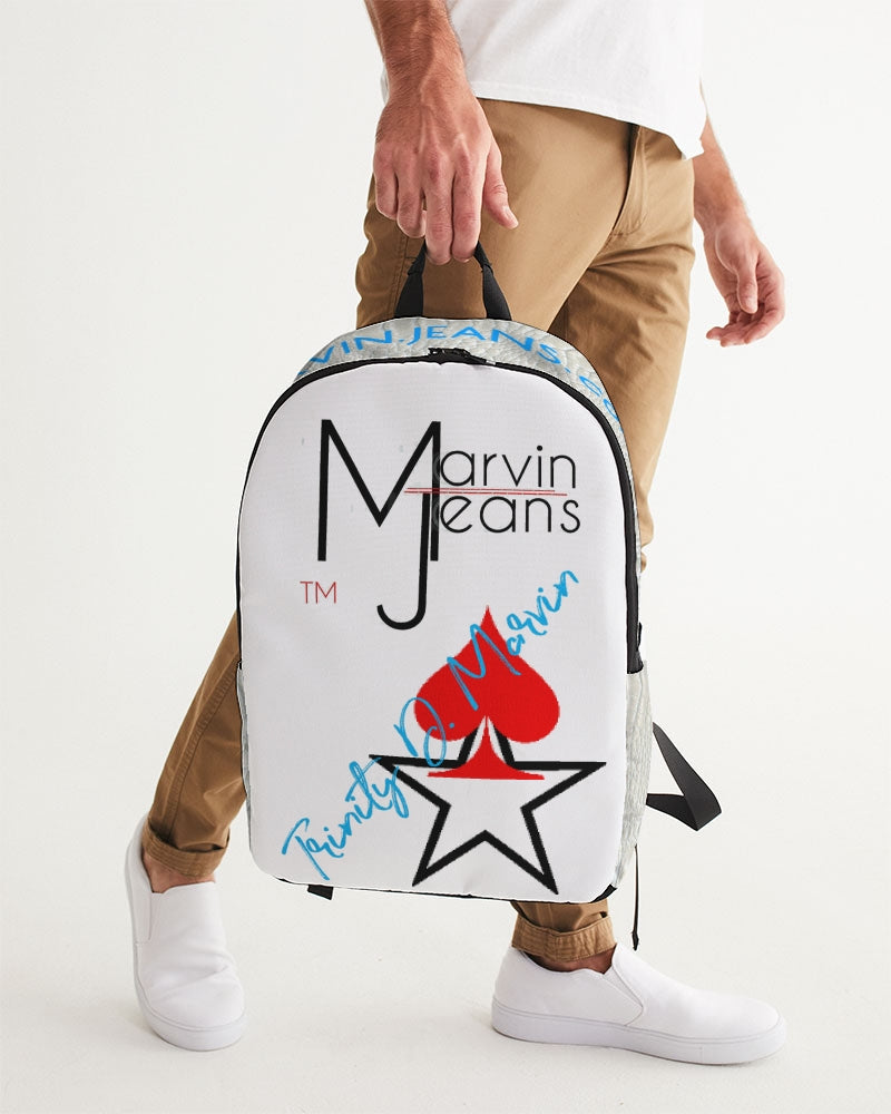 Gator White by Trinity D. Marvin Large Backpack