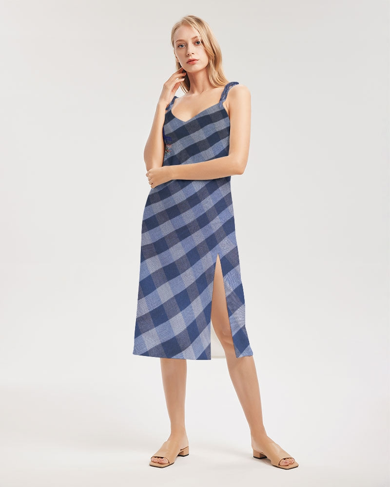 Blue stripes by Marvin Jeans and Trinity D Marvin Women's Tie Strap Split Dress
