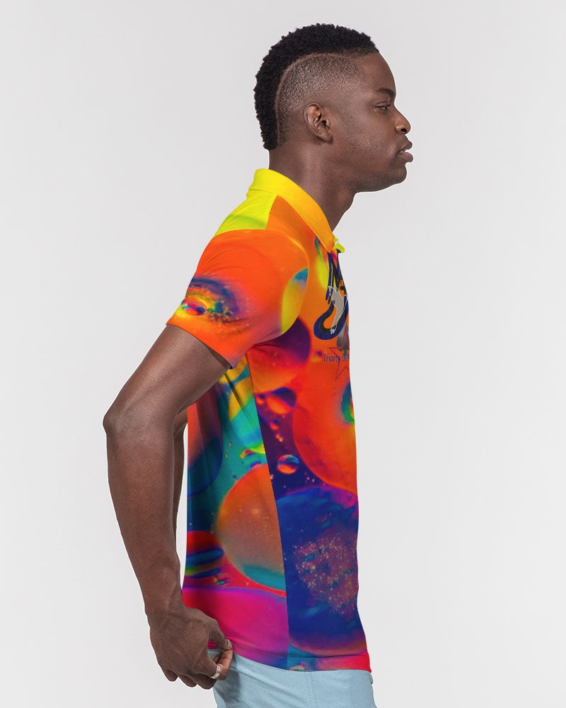 Bold color Men's Slim Fit Short Sleeve Polo