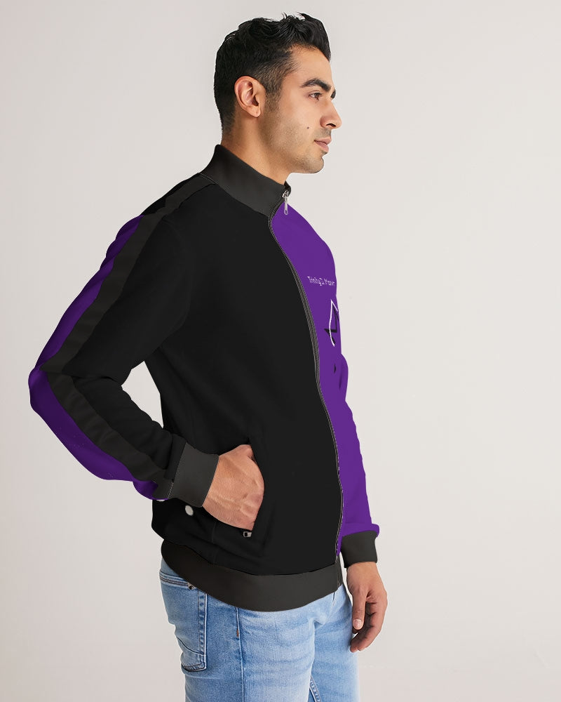 Purple half black BY MARVIN JEANS Men's Stripe-Sleeve Track Jacket