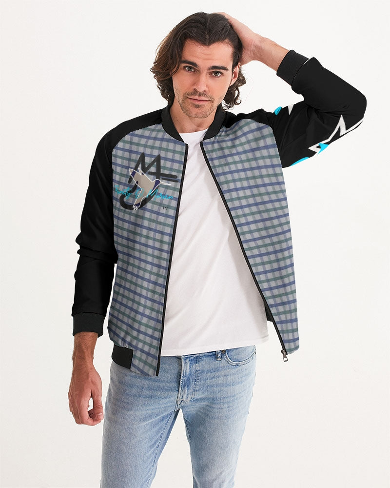 Grid mix by Trinity D. Marvin and Marvin Jeans Men's Bomber Jacket