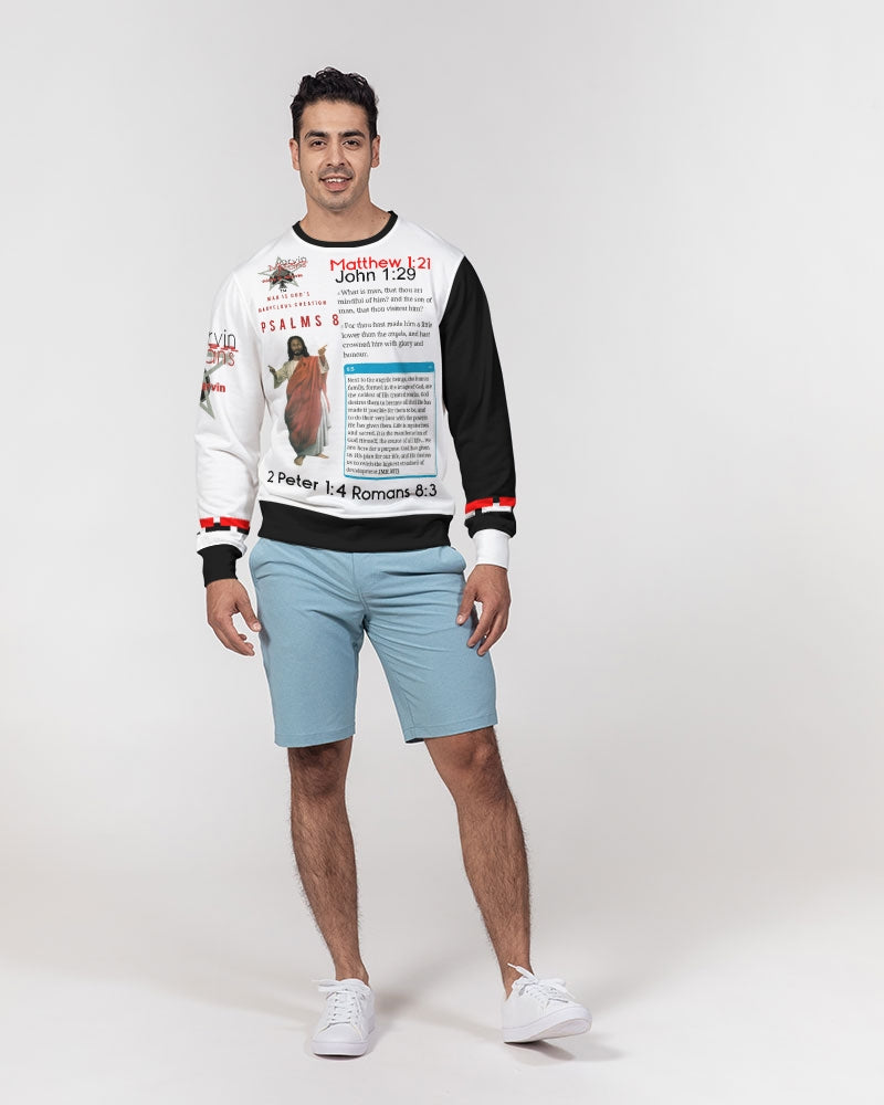 Gospel message 101 by Marvin Jeans and Trinity D Marvin Men's Classic French Terry Crewneck Pullover