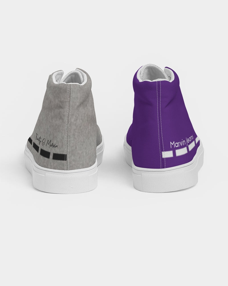 Cool grey mix half purple by Marvin Jeans and Trinity D Marvin Men's Hightop Canvas Shoe