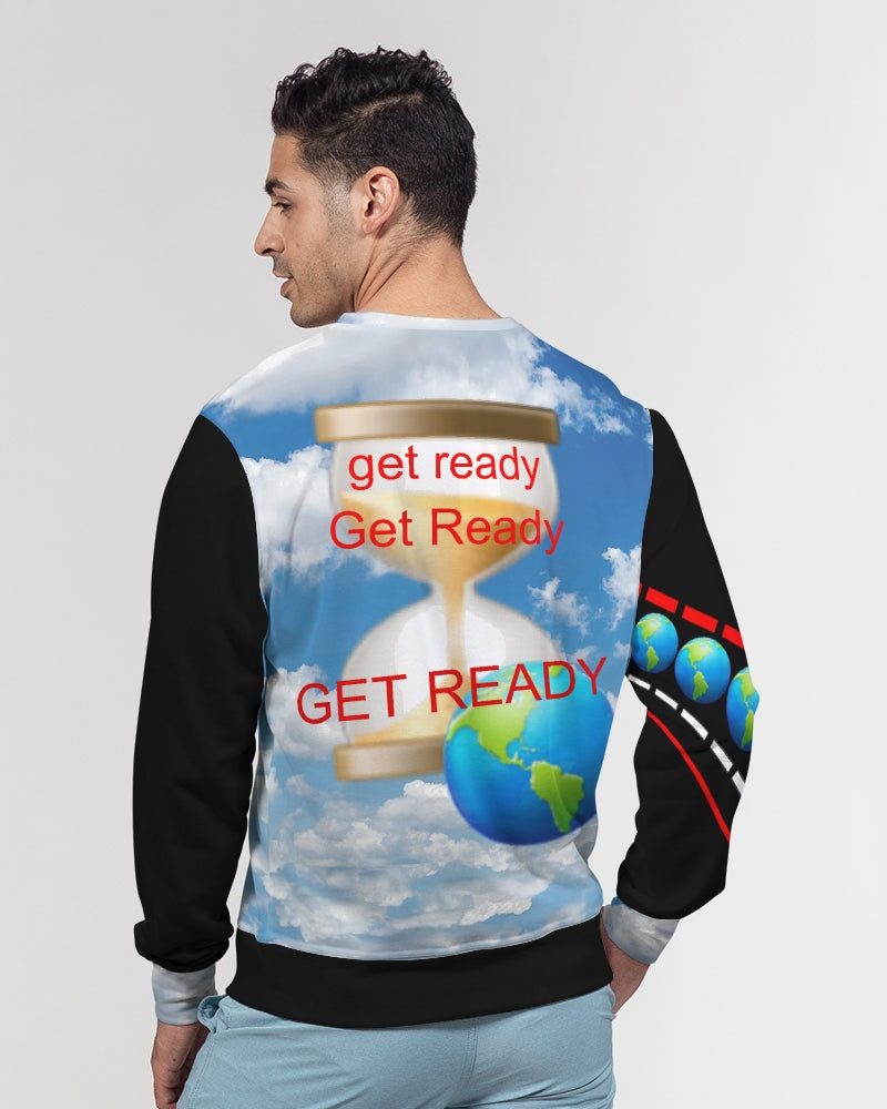 Gospel message (skydive) BY MARVIN JEANS Men's Classic French Terry Crewneck Pullover