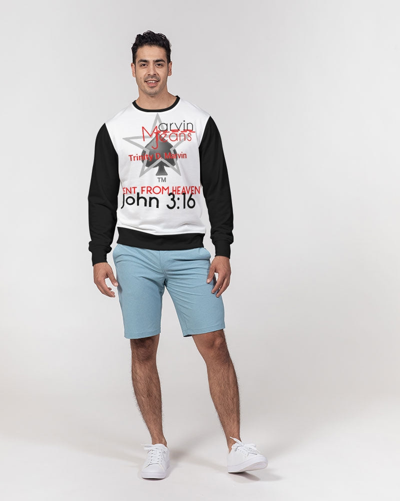 Sent from heaven by Marvin Jeans and Trinity D.Marvin Men's Classic French Terry Crewneck Pullover