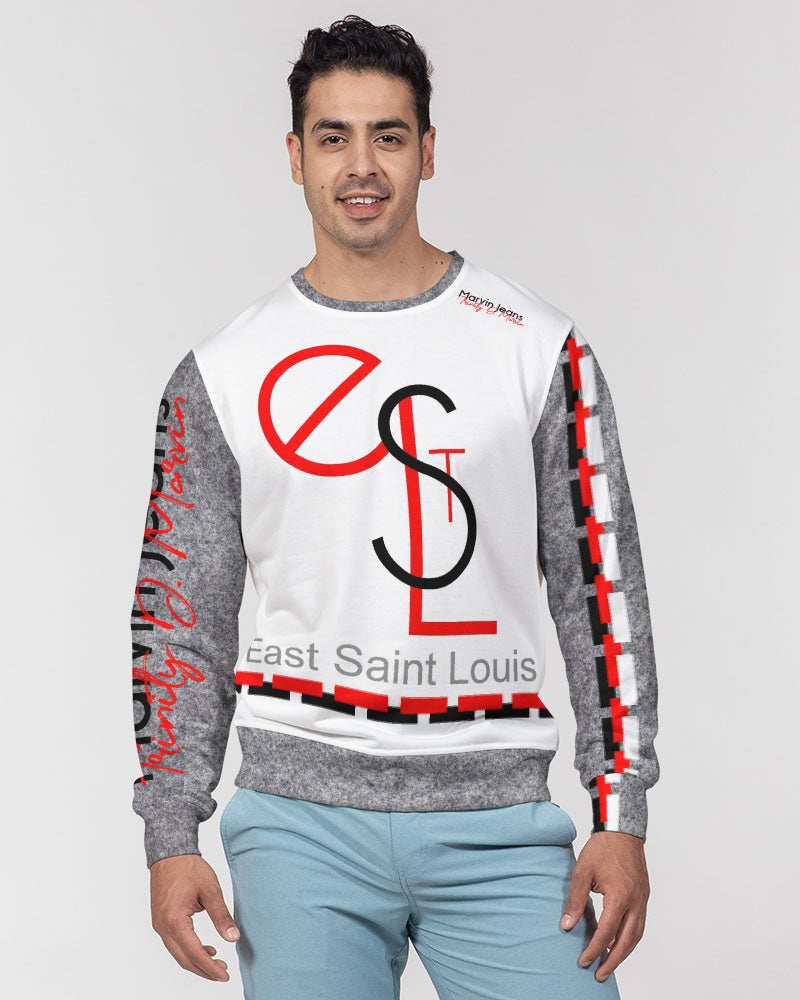 ESTL ,(wool) by Trinity D Marvin Men's Classic French Terry Crewneck Pullover