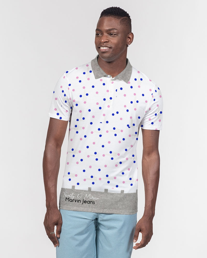Dots 2.0 by Marvin Jeans and Trinity D Marvin Men's Slim Fit Short Sleeve Polo