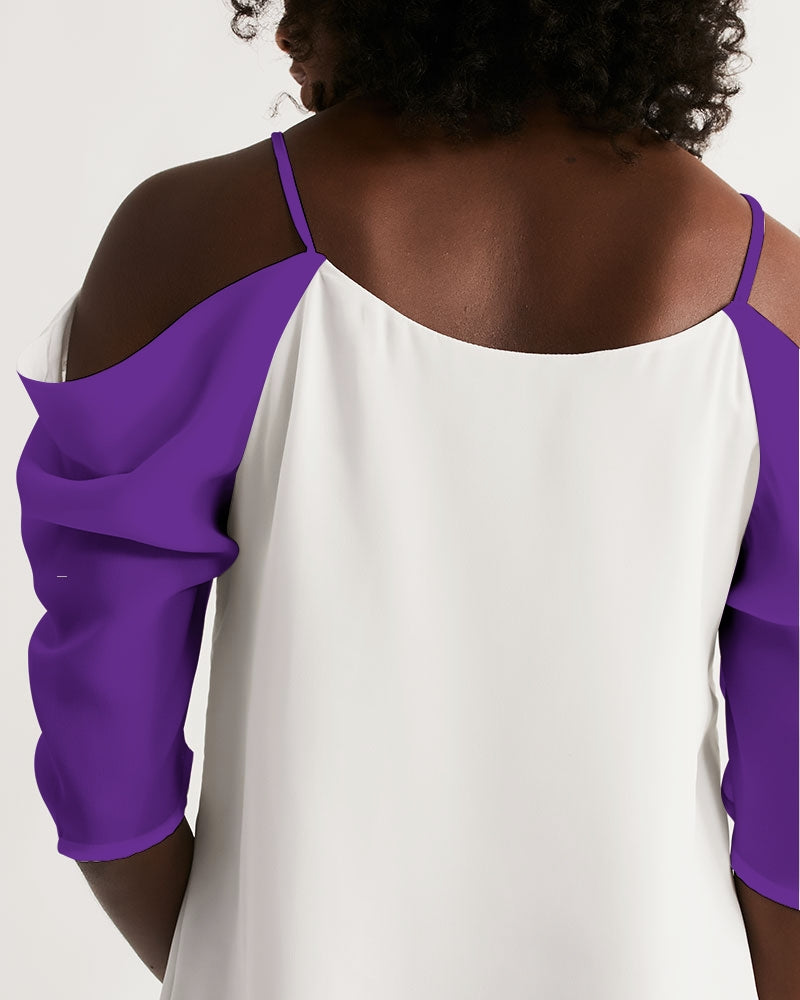 Purple BY MARVIN JEANS Women's Open Shoulder A-Line Dress