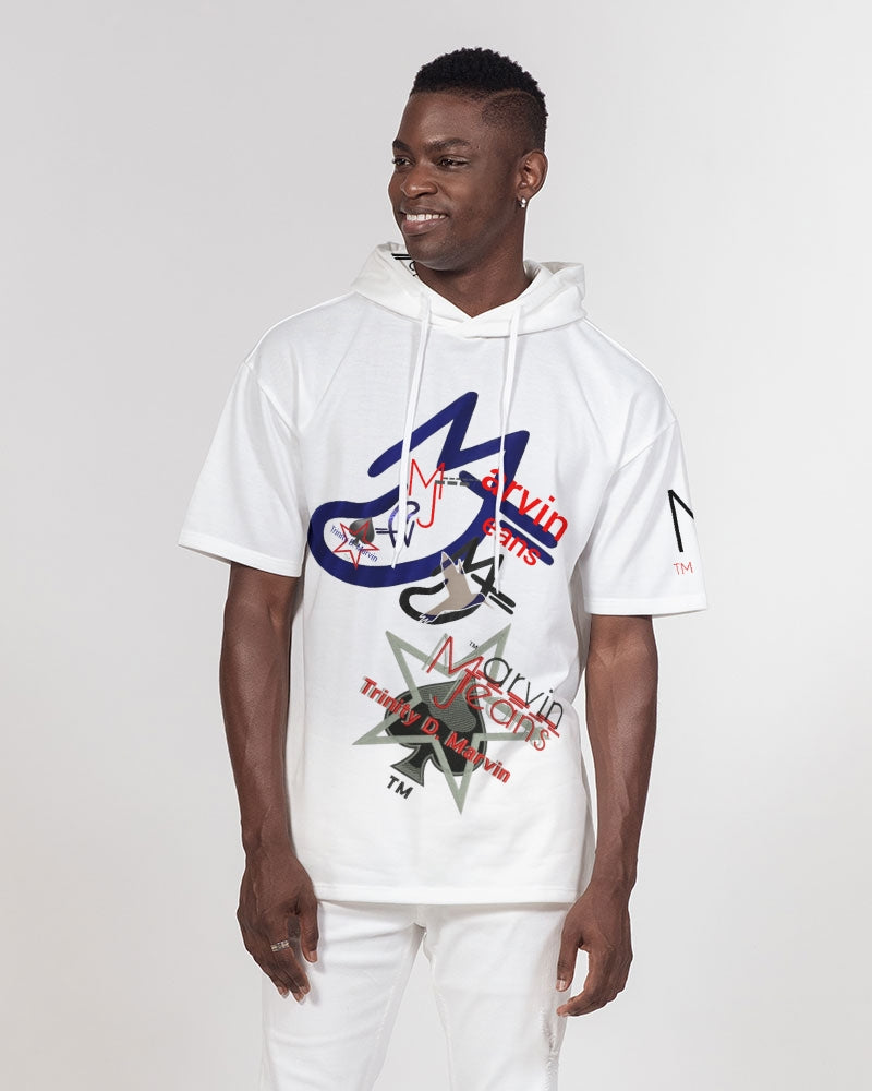 Logo's upgrade by Marvin Jeans and Trinity D Marvin Men's Premium Heavyweight Short Sleeve Hoodie