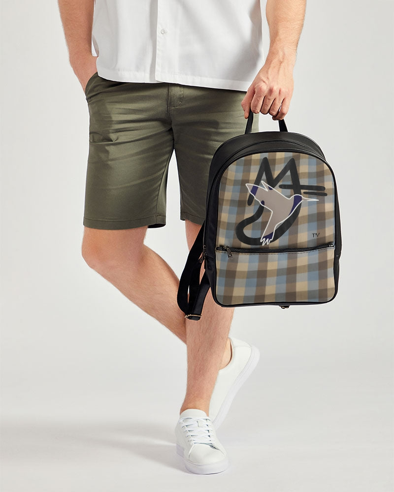 @plaids city Classic Faux Leather Backpack