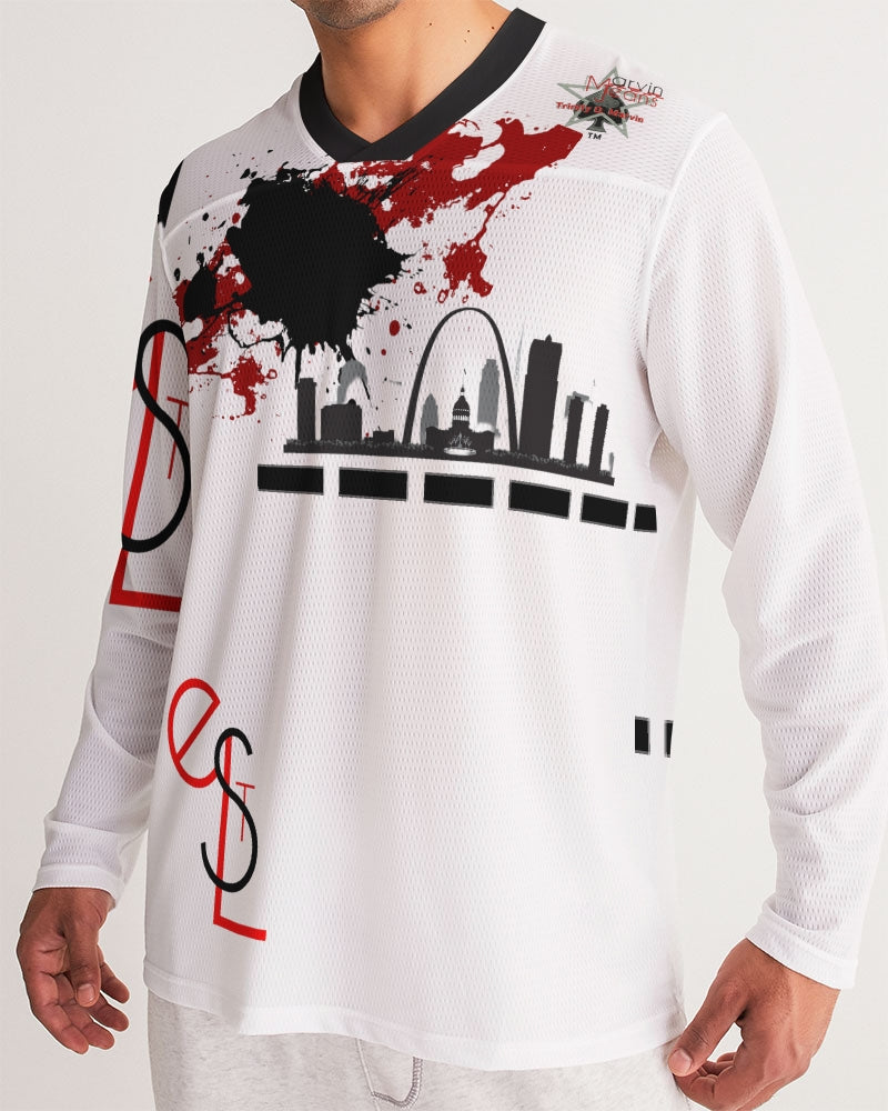 I'm so Saint Louis by Marvin Jeans and Trinity D Marvin Men's Long Sleeve Sports Jersey