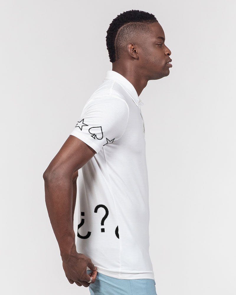All White New-Legacy Men's Slim Fit Short Sleeve Polo