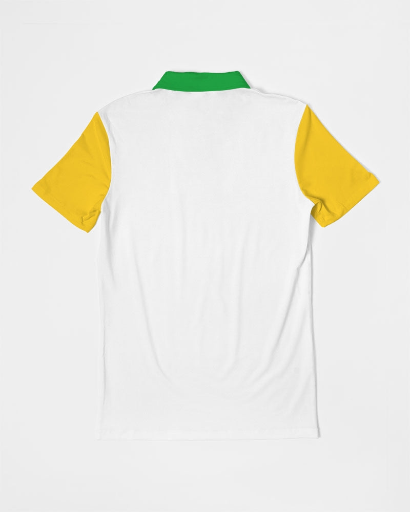 Lemon Lime splash Green Bay by Marvin Jeans and Trinity D Marvin Men's Slim Fit Short Sleeve Polo