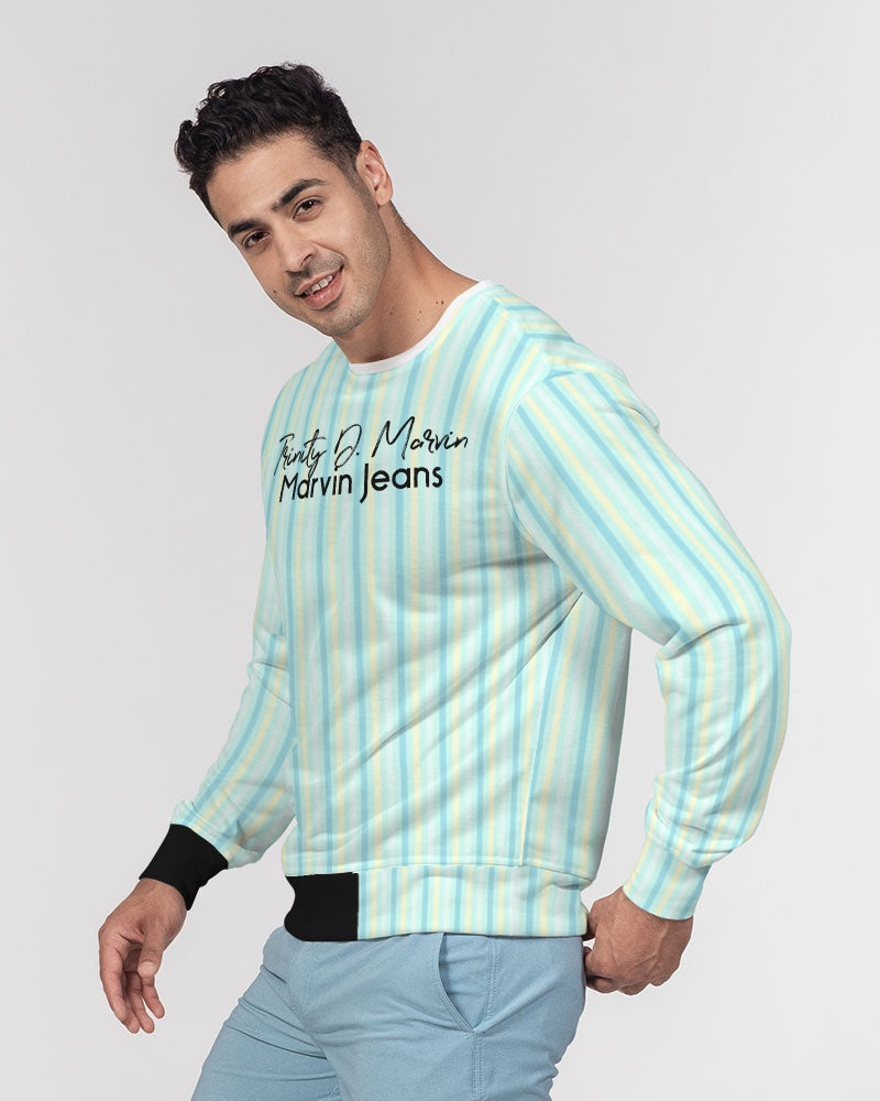 Pin stripes by Marvin Jeans and Trinity D Marvin Men's Classic French Terry Crewneck Pullover
