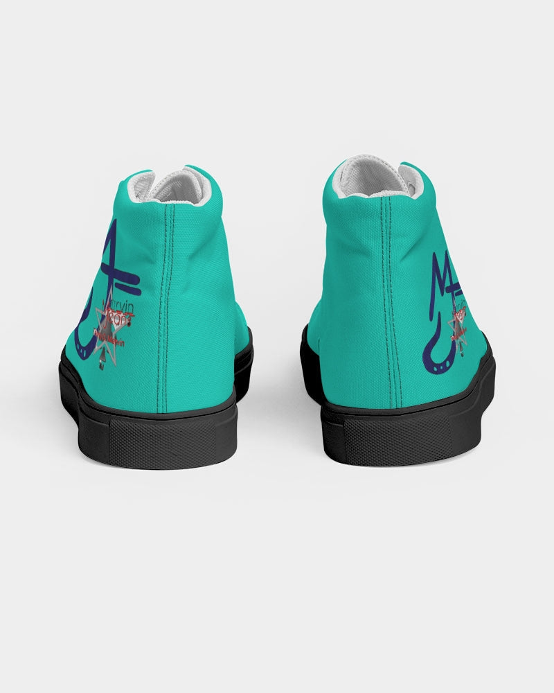 Dark mint Men's Hightop Canvas Shoe - Black