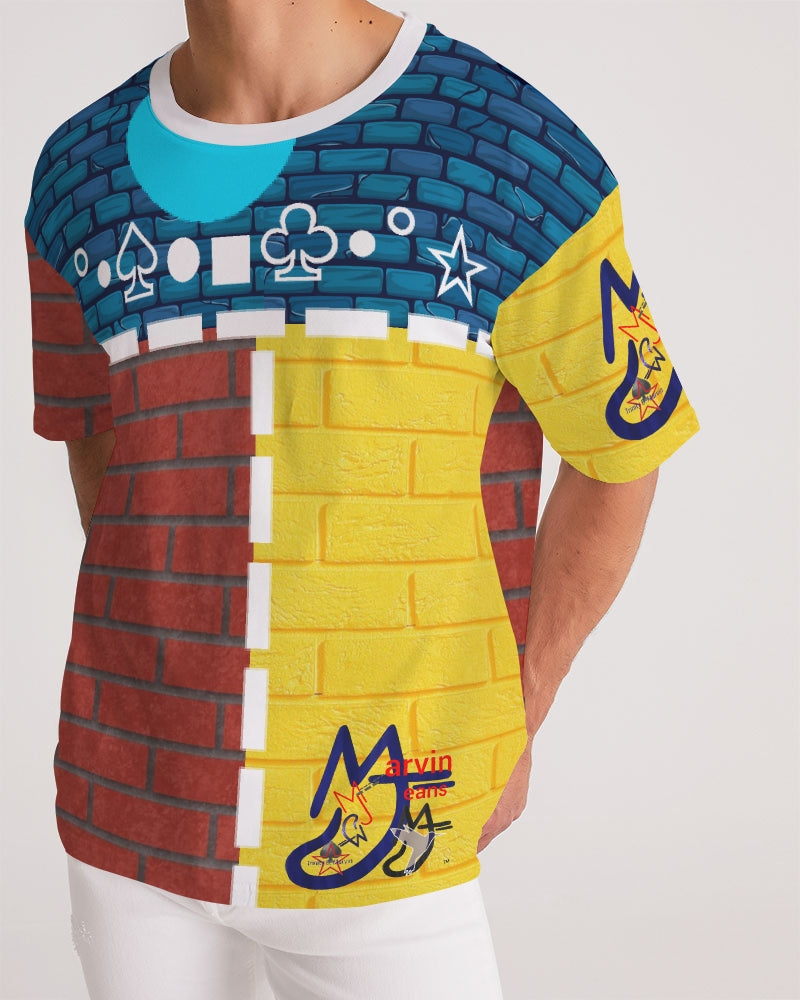 Brick city mix red, yellow ,blue by Marvin Jeans and Trinity D Marvin Men's Premium Heavyweight Tee