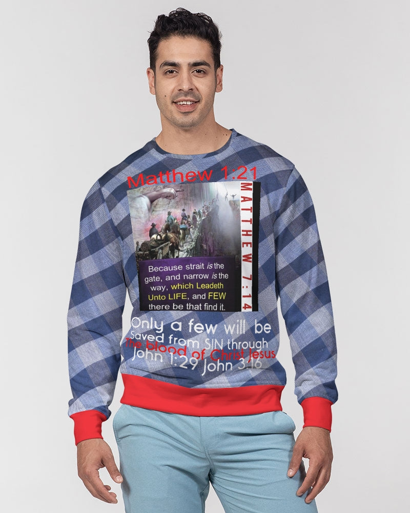 Ever red Gospel message Men's Classic French Terry Crewneck Pullover