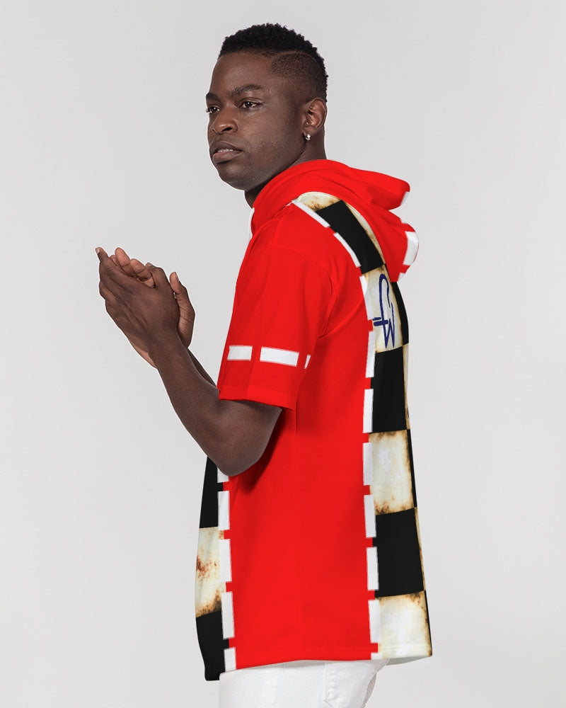 Bold gold red logo's by Marvin Jeans and Trinity D Marvin Men's Premium Heavyweight Short Sleeve Hoodie