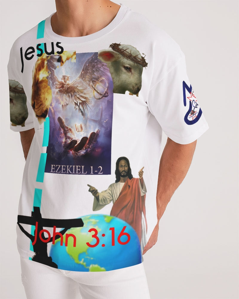 Gospel message symbols by Marvin Jeans and Trinity D Marvin Men's Premium Heavyweight Tee