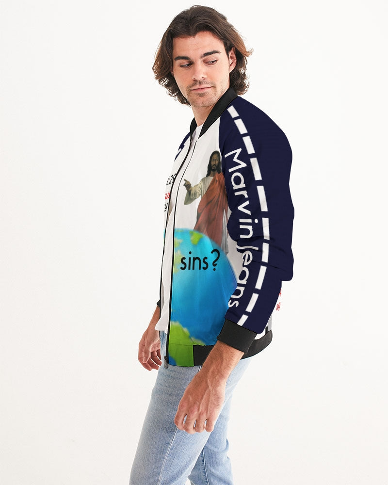 Strong truth 101 (John 3:16) by Marvin Jeans and Trinity D Marvin Men's Bomber Jacket