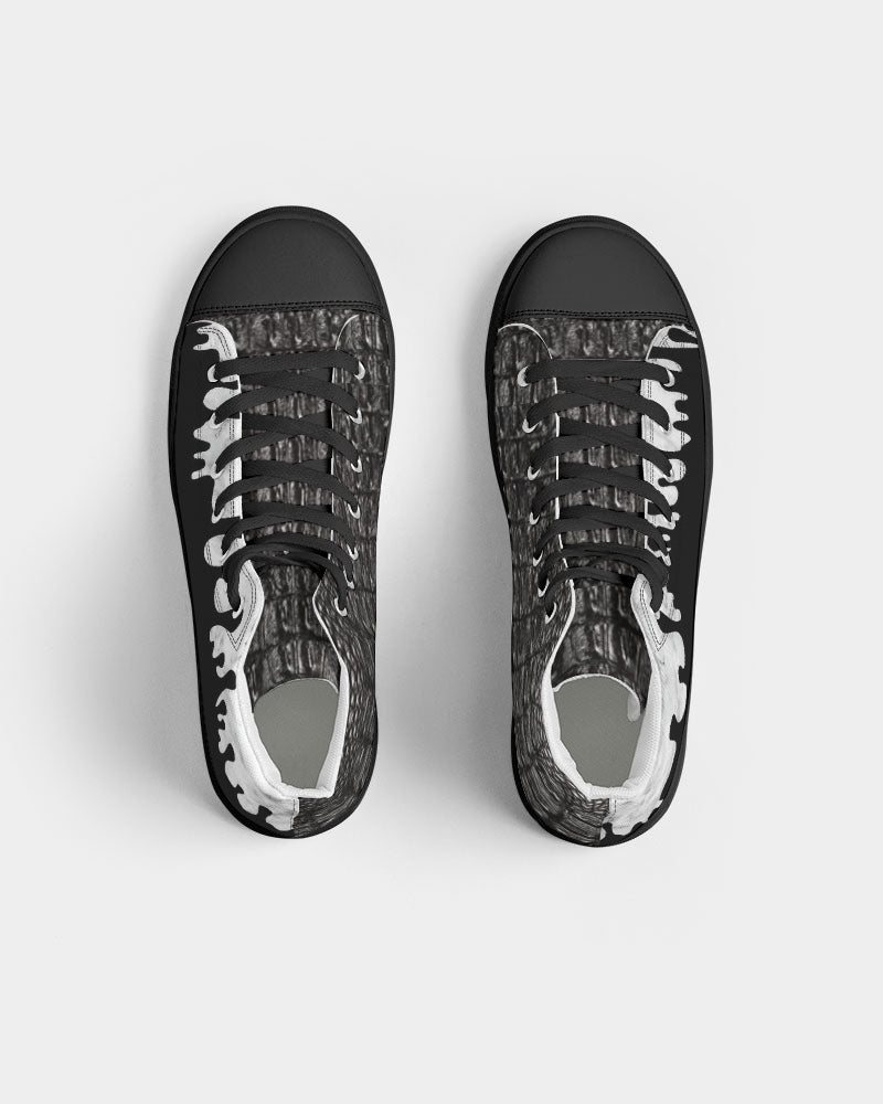 Drip Gator black Men's Hightop Canvas Shoe - Black