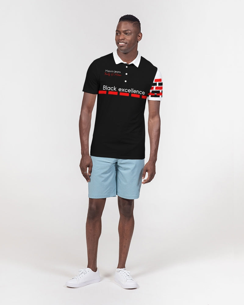 Blackstone (Black excellence) by Marvin Jeans and Trinity D Marvin Men's Slim Fit Short Sleeve Polo