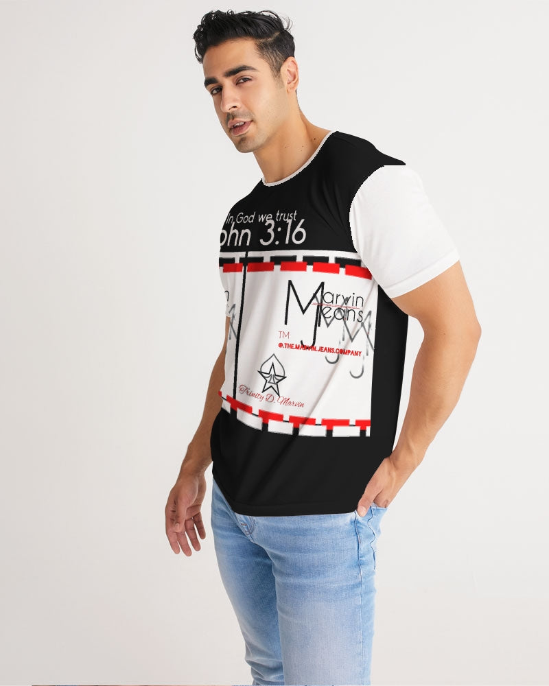 John 3:16 in God we trust by Marvin Jeans and Trinity D Marvin Men's Tee