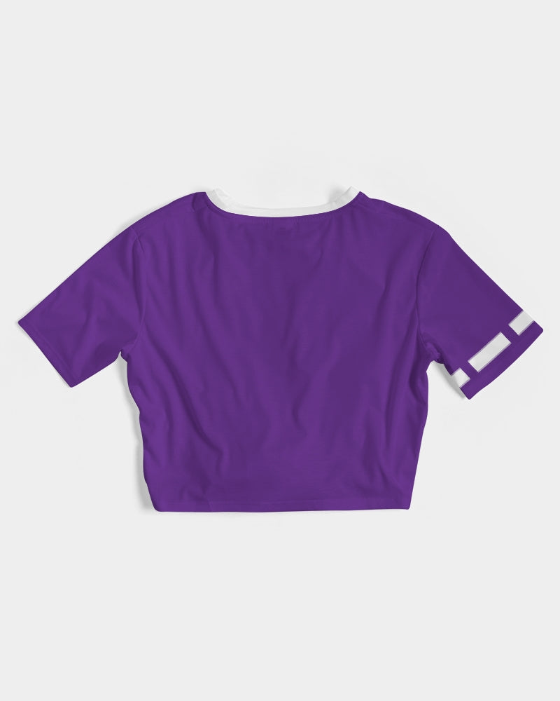 Purple BY MARVIN JEANS Women's Twist-Front Cropped Tee