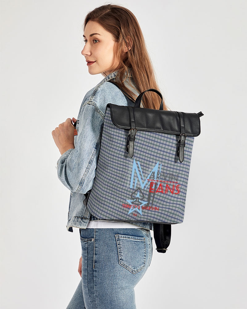 Grid mix Casual Flap Backpack