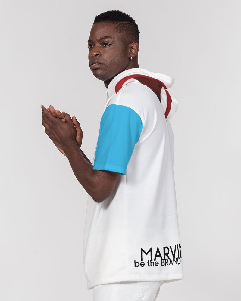 Word of mouth Loud blue BY MARVIN JEANS Men's Premium Heavyweight Short Sleeve Hoodie