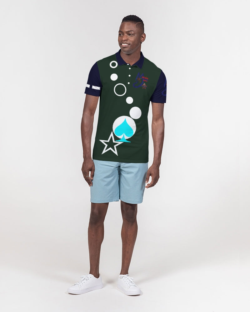 Dark green by Marvin Jeans and Trinity D Marvin Men's Slim Fit Short Sleeve Polo