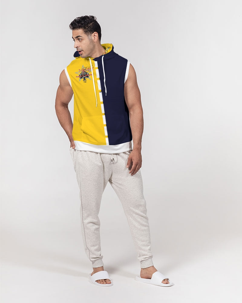 Yellow blue Men's Premium Heavyweight Sleeveless Hoodie