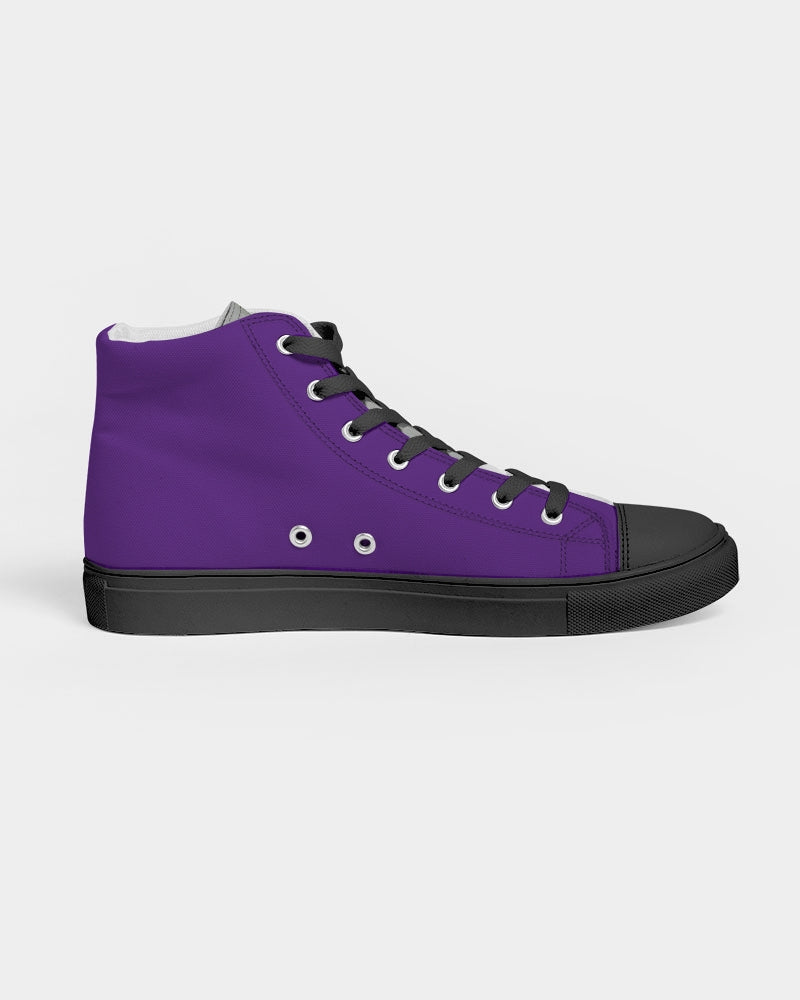 Purple light grey Men's Hightop Canvas Shoe - Black