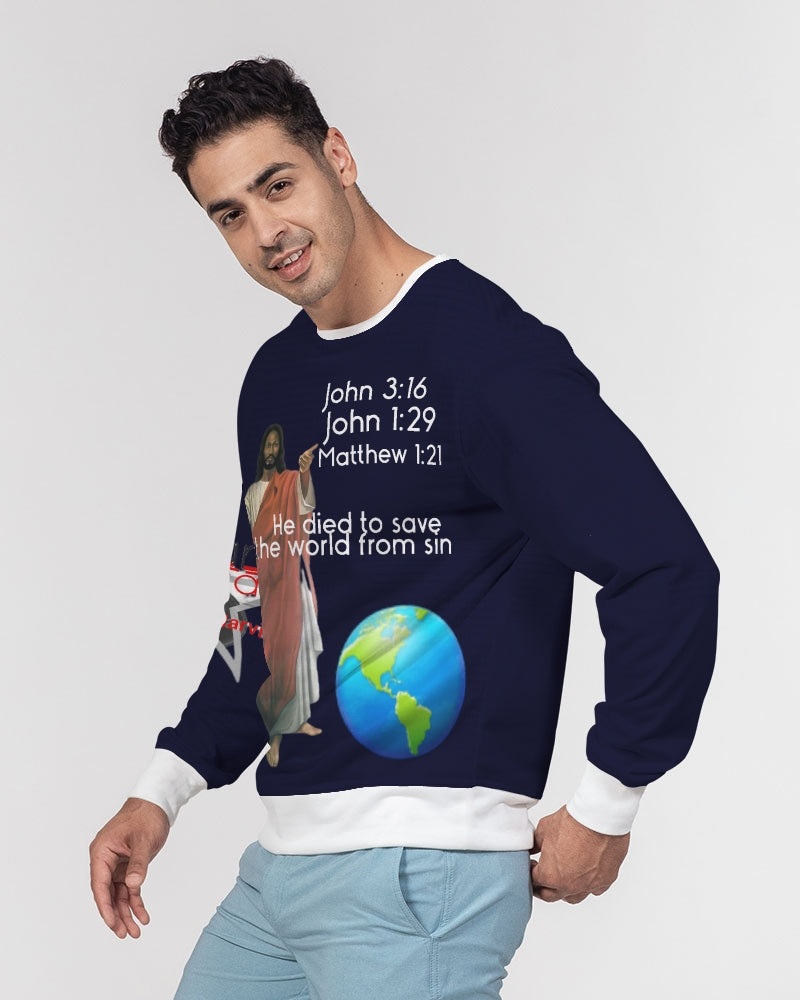 Gospel of hope by Marvin Jeans and Trinity D Marvin Men's Classic French Terry Crewneck Pullover
